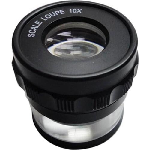 Promotion! 10X Stand Measuring Magnifier Scale Loupe Magnifying Glass 10X With Scaled Magnifier