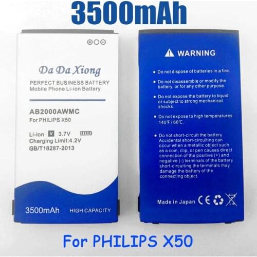 3400mAh AB2000AWMC battery for PHILIPS Xenium X501 X513 X523 X130 X623 X3560 X2300 X333 mobile phones