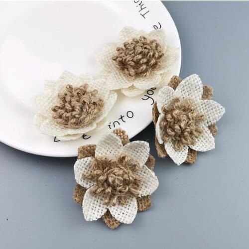 Free shipping linen decorative flower, handmade DIY, jewelry decoration, clothing accessories