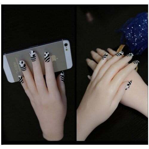 Free shipping! Top Level Fashionable Realistic Silicone Hands Mannequin Female For Manicure Decoration Made In Guangzhou