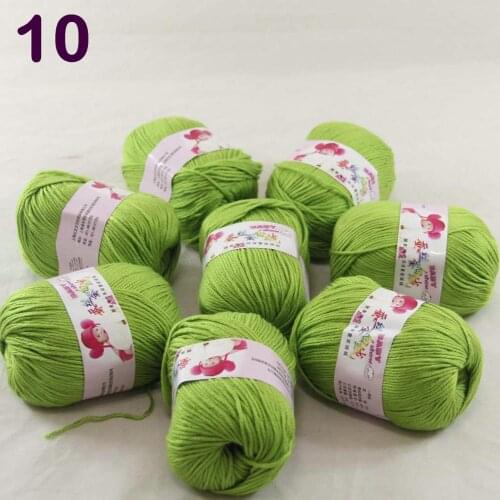 Color Optional 8 ballsX50g Cashmere Silk Velvet Children Hand Kintting Yarn Beach Grass 18-10