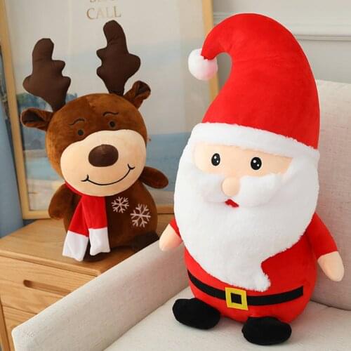 Kids Christmas Plush Toy Cute Cartoon Santa Claus Elk Soft Stuffed Doll Toys for Children Christmas Party Favor Gifts Home Decor