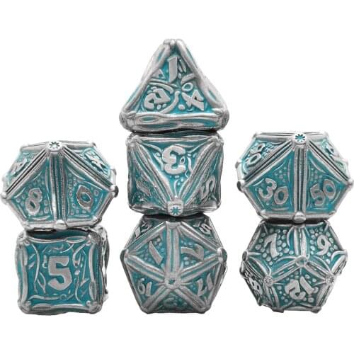 Brand New High Quality 7pcs Heavy Duty Metal Dice Set Solid Polyhedral RPG Role Playing Game Dice Set d4 d6 d8 d10 d12 d20 d