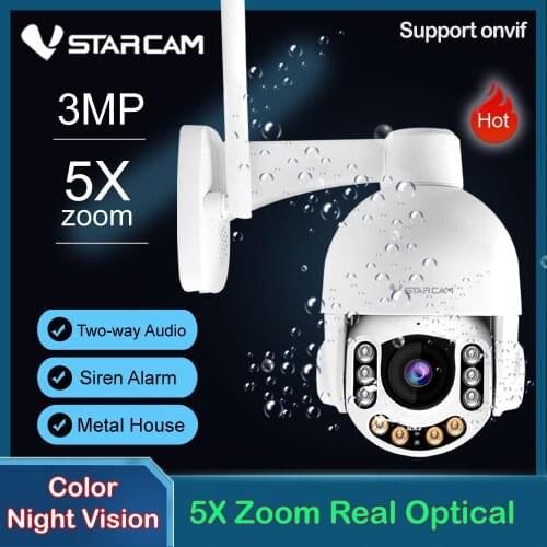 Vstarcam 3MP Wifi IP Camera Outdoor 5X Optical Zoom Human Detect Full Color Night Vision P2P Security CCTV Camera Two Way Audio