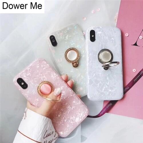 Fashion Crystal Soft Case Cover With Diamond Rhinestone Finger Ring Grip Holder For iPhone 11 Pro Max XS Max XR X 8 7 6 6S Plus