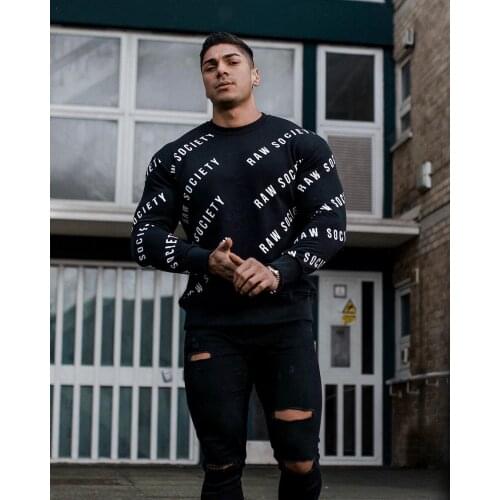 Spring and autumn Casual Long sleeve Cotton T-shirt Men crossfit Gym Workout Loose bandana t shirt Male Sport Training Tops