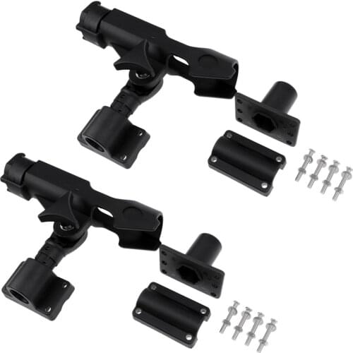 Pack 2 Spinning Fishing Rod Holder Rack 360 Degree Rotation For Boat Kayak Side Rail Flush Mount Fishing Boat Rods Holder
