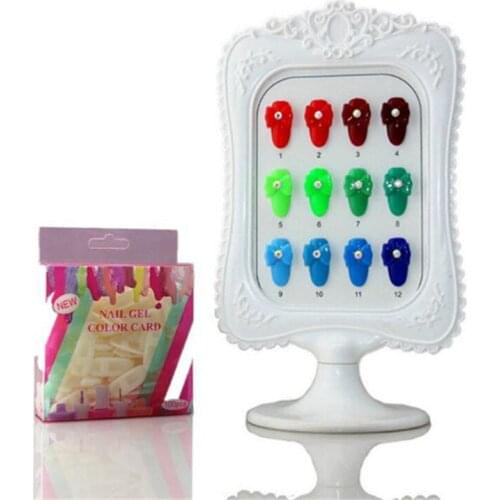 False Nail Color Dispaly Case Color Display Nail Art Gel Polish Color Card Nail Color Chart Palette Practice Board Manicure Tool