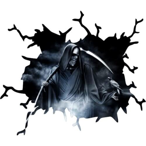 Halloween Horrible Scary Car Sticker DIY Ghost Phantom Heat-Resistant Anti-Sun Wallpaper Rear Window Body Party Decoration Ornam