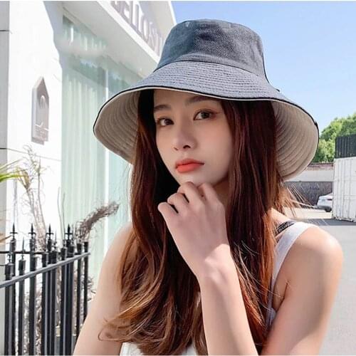 New Womens Summer Beach Hat Double-sided Use Sunscreen Sun Hats Outdoor Camping Fishing Chin Strap Fishmen Cap Gorras Mujer A30