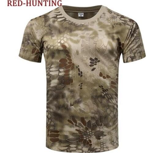 Wholesale Camouflage Shirt Hiking Hunting Shirt Quick Dry Outdoor T Shirt Short Sleeve Camo Shirt Tactical Tops