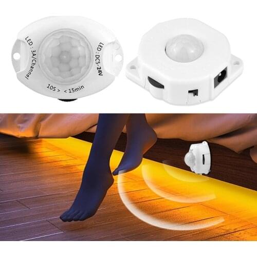 Motion Sensor Switch PIR Smart Switch Infrared Body Movement Motion Detector For LED Strip DC 12V 24V Bathroom Wall Switch