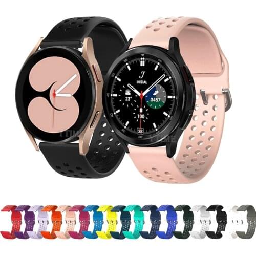 For Samsung Galaxy Watch 4 Classic 42mm 46mm／Watch 4 44mm 40mm Strap Bracelet 20mm Silicone Sport Replacement Watchband Ремешок