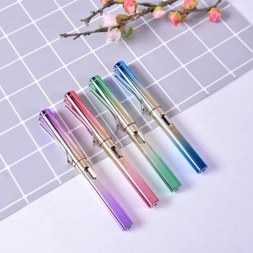 2Pcs/Set 0.5 mm Fashion Gradient Fountain Pen Business Student Extra Fine Nib Calligraphy Office Home Supply Writing Tool New