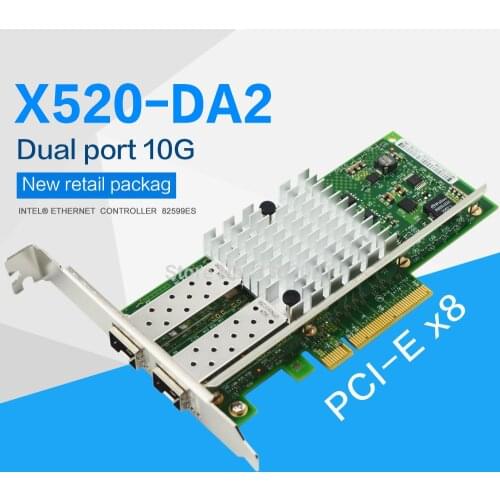 FANMI X520-DA2 10GBase PCI Express x8 82599ES Chip Dual Port Ethernet Network Adapter E10G42BTDA,SFP not included