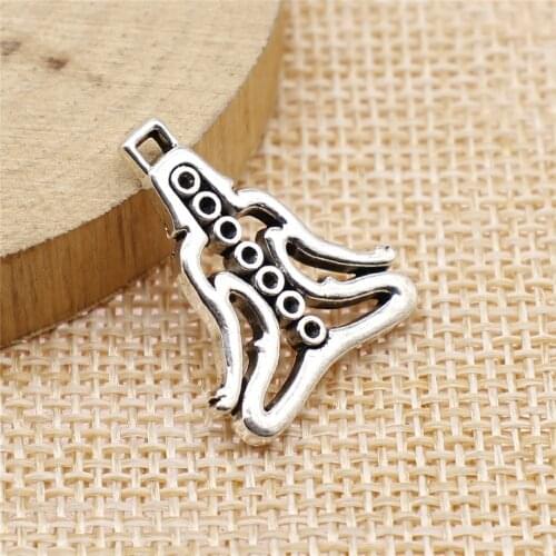 Charms for Jewelry Making Findings Handmade DIY Craft 2pcs Antique Silver Color 19x23mm Yoga Chakra Charms Pendant