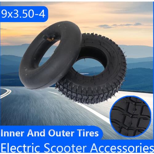 9x3.50-4 Pneumatic Tire 9x3.5-4 Tyre Inner And Outer Tires for Turf Rider Tread Lawnmower Golf Kart Mobility Scooter Accessorie