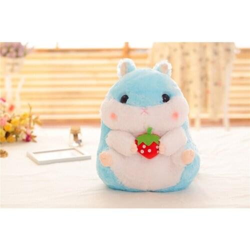 About 35cm cartoon blue hamster plush toy soft throw pillow Christmas gift b1335