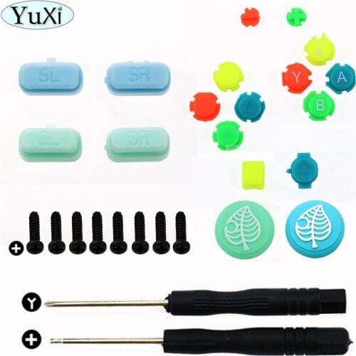 YuXi Replacement colorfull buttons For Nintend switch NS NX Animal Crossing Thumb Grip Cap / SR SL Key Button / screws Tool