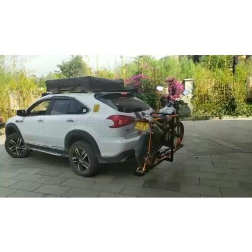 Steel Anti-Tilt Motorcycle Scooter Hitch Mount Carrier with Rack Ramp (Hauler) motorcycle stand rear holder