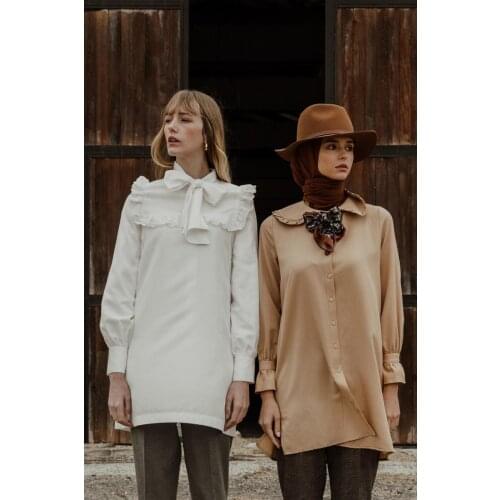 Ruffle Neck Shirt Tunic