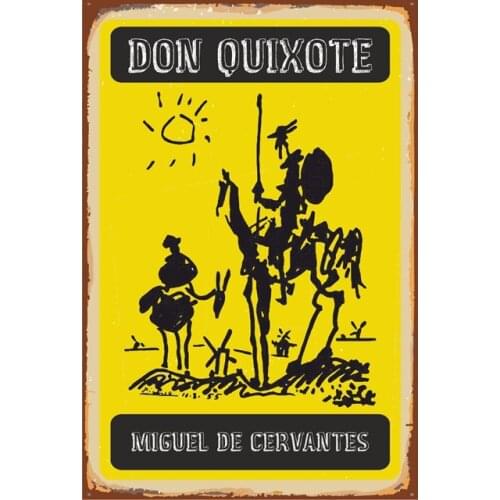 Don Quixote Dreams Hero Knight Middle Ages windmill Cervantes Decoration 20x30 Cm Wall Table