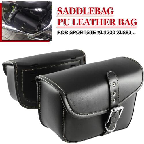 For Harley Sportster XL Model 883 1200 XL883 XL1200 Motorcycle Swingarm bag PU Leather Saddlebags Left and Right Side Tool Bags