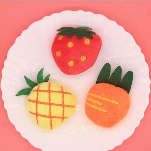 10PCS/Lot 6*5cm Cartoon pineapple strawberry carrot Padded Applique Crafts for Children Headwear Hair clip Accessorie