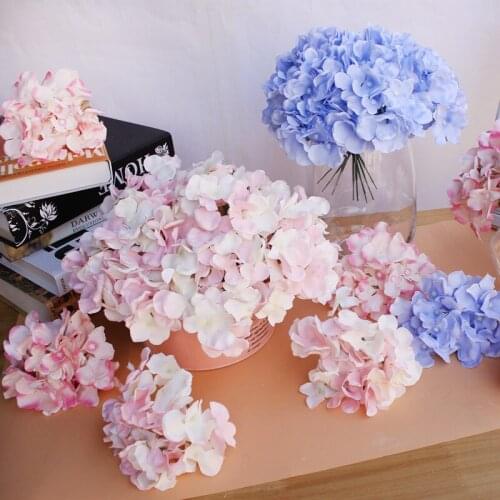 10PCS/Lot Colorful Hydrangea Flower Head Artificial Silk DIY Decorative Home Party Wedding Arch Background Wall Decorative Flowe