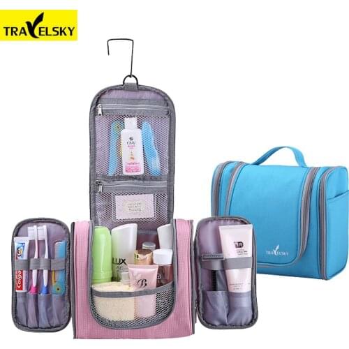2pcs/set TRAVELSKY Large capacity Wash Bag for family Travel Toilet Hanging Makeup OrganizerBag waterproof wear-resisting 13549