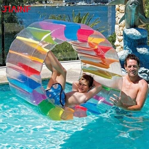 2021 New Multifunctional Inflatable Water Roller 0.25Mm Thickness Pvc Crawling Colorful Wheel Roller Pool Accessories For Kids