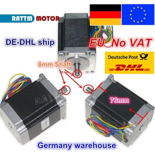 【EU ship/free VAT】 3PCS NEMA23 stepper motor 76mm/270Oz-in/ 3A 1.8Nm CNC stepping motor for CNC Router machine 3D printer