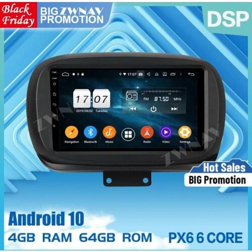 4G+64GB Android 9.0 Car multimedia Player For Fiat 500X 2014 2015-2019 GPS navigation Auto stereo radio tape recorder head unit