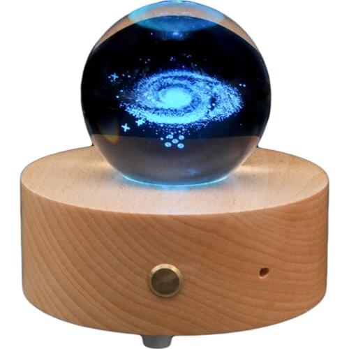 Beech Crystal Ball Bluetooth Music BoxLuminous CrystalMusic Box Gift Box Stuffed With Light to Sleep TeenRoom Decoration LED167