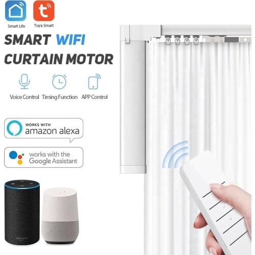 Free ship to Eu country Electric Curtain Motor with Rail Cornice Smart Home Tuya Smart Life APP Alexa Echo Google Home Control