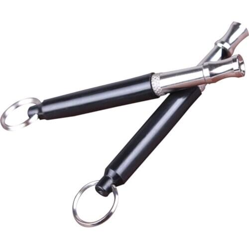Hot Sale Copper UltraSonic Sound Pet Dogs Training Whistle Flute Portable Keychain Dog Whistle Adjustable Dog Flute pd109