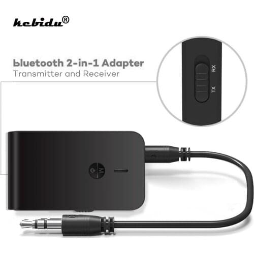 Kebidu 2 In 1 Handsfree Wireless Bluetooth 5.0 Transmitter Receiver Adapter for Audio Speaker TV Headphone PC