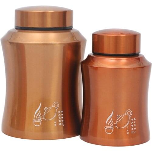 Stainless Steel Tea Caddy Tea Packaging Box Sealed Can Fashionable Portable Creative Gift Size Storage Tank