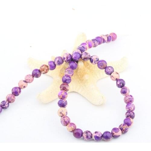 Round Natural Stone Beads Purple Emperor Stone for Jewelry Making Beadwork DIY Bracelet Necklace 4/6/8/10/12mm