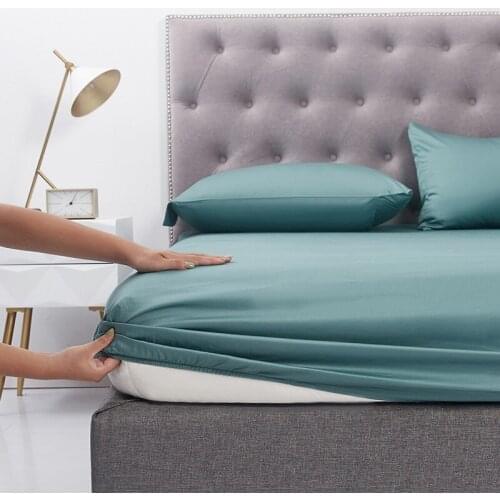 Sheets 100% Pure Cotton Silky Soft bed mattress with four corners elastic Solid color Bedding Collection