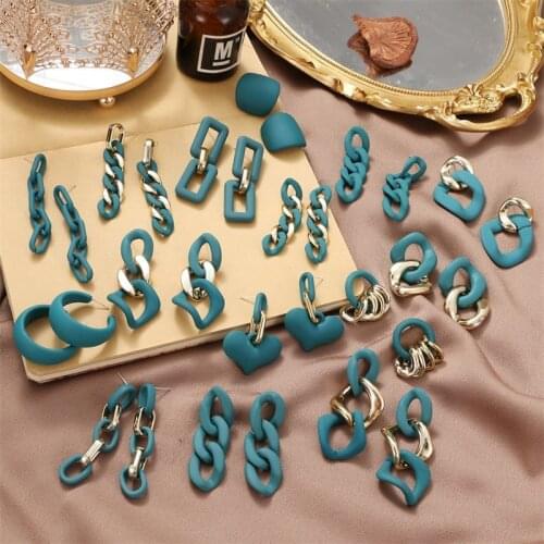 S925 Needle Fashion Jewelry Drop Earrings New Design Resin Golden Plating Matte, Black, Green, Red, Earrings For Women Lady Part