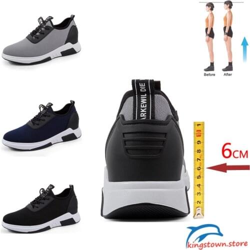 Men Sneakers Elevator Shoes High Heels Heightening Shoes Height Increase Shoes Tall Man Height Shoes 6cm