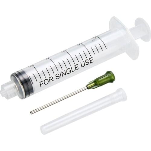 Transparent Syringes Set 5 Pack 10ml Plastic Syringe With 14 ga 1.5" Blunt Tip Needles + Clear Tip Caps For Industrial Supplies