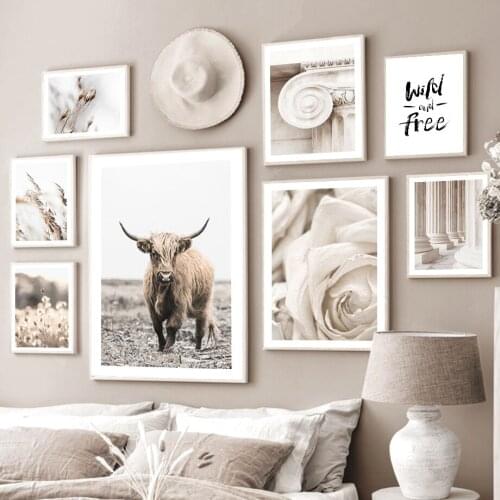 Yak Rose Reed Dandelion Weed Sky Wall Art Canvas Painting Nordic Posters And Prints Wall Pictures For Living Room Islamic Decor