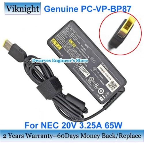 Genuine PC-VP-BP87 20V 3.25A AC Adapter Power Supply For NEC PC-LZ550HS LZ550/HS S5-S531 X240 PC-HZ550BAB ADP004 Laptop Charger