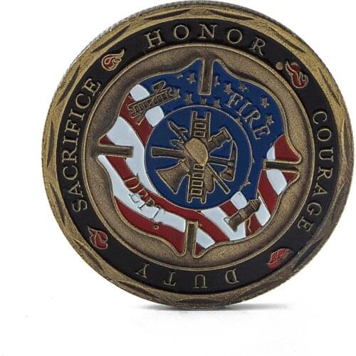 St. Florian Patron Saint Firefighters Fire Rescue Commemorative Challenge Coin European Collectible Coins Alloy Decoration 40mm