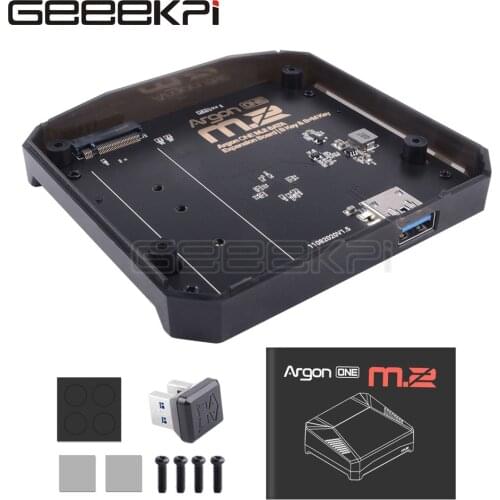 GeeekPi Argon ONE M.2 Expansion Board M.2 SATA SSD Adapter USB Adapter Aluminum Bottom Case For Raspberry Pi 4 Model B