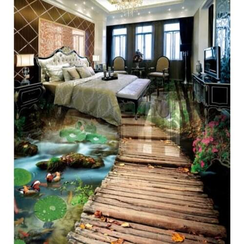 PVC Goldfish Pond Fish School non-slip waterproof self-adhesive 3D floor sticker tiles bathroom 3D wallpaper