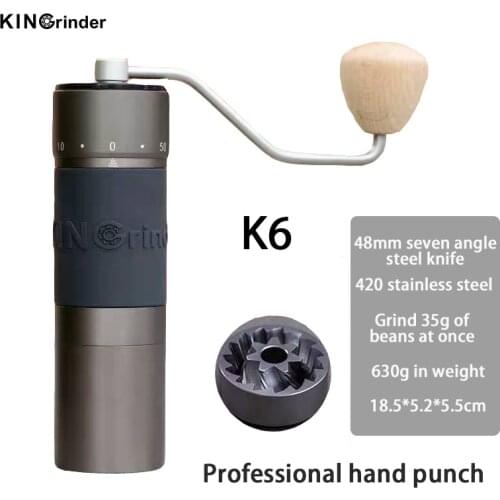 K6 Espresso Manual Coffees Grinder High Quality Aluminum Portable Coffee Grinder High-end grinding core Burr Coffee Grinders35g