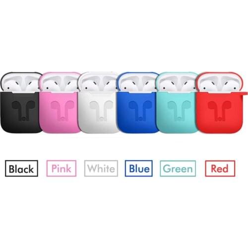 Pack of 5 Accessories Silicone Case Cover Earphones Pouch Anti Lost Strap Holder Eartips Carabiner Buckle for Apple AirPods Case